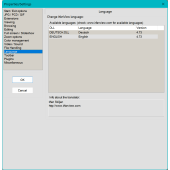 Settings: Languages tab